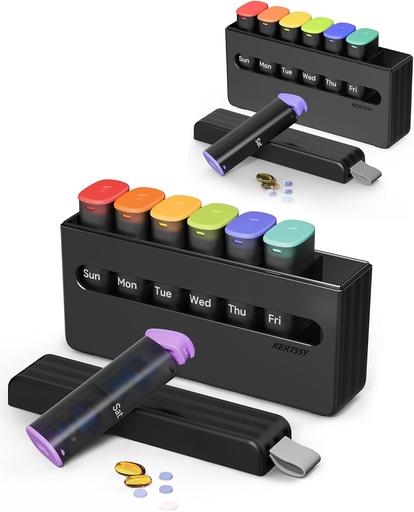 [BRSRAAQYBUFWADQ2] Weekly Pill Organizer 2 Times a Day - Am Pm Pill Box 7 Day, Large Twice Medicine Pill Case for Daily Medication, Vitamins, Fish Oils, Supplements Portable Week Pill Holder Container.