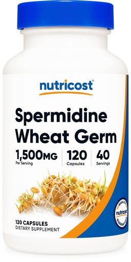 [BRSRMGD2O57A4C3G] Nutricost Spermidine Wheat Germ Extract Supplement 120 Capsules for 40 Servings Per Bottle - Vegetarian, GMO Free