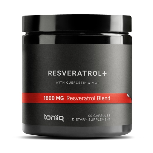 [BRSW2CY5CUOR6GYZ] Toniiq 1600mg Resveratrol Blend - Ultra High Purity and 3rd Party Tested - with MCT Oil for Added Bioavailability - Optimal NAD Supplement