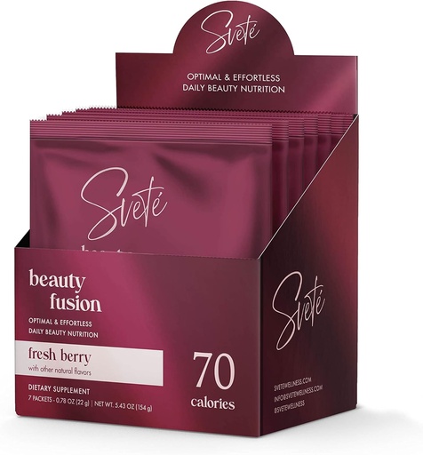 [BRSRMGIBOJ6GACQU] Hydrolyzed Collagen Powder for Women Multi Beauty Superfood with Hyaluronic Acid, Biotin, Vitamin C, Zinc, Probiotics, CoQ10 | Keto Protein | Berry Flavor (7 Single Serve Packets) by Svete