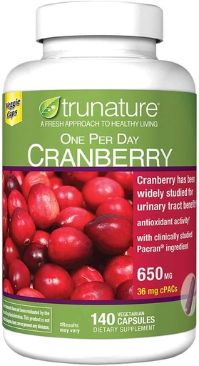 [BRSWGAA6CIHRACAV] trunature Cranberry 650 mg, 140 Vegetarian Capsules (2 Pack)