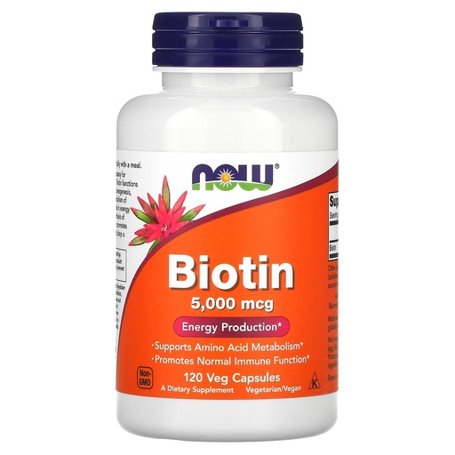 [BRSWIHTROENQAH3E] Now Foods Biotin 5 MG Vegetarian Capsules, 120 Count