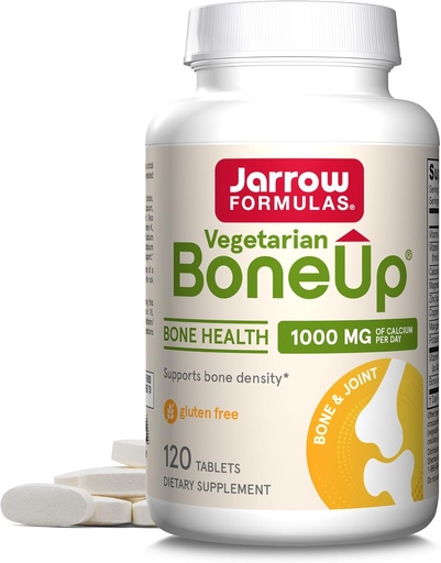 [BRSWIY32BQPQAEDC] Jarrow Formules BoneUp Vegetarian - 120 Tablety - Vegetariánska/Vegan Supplement for Bone Health Vegan -Priateľské zdroje vitamínu D3, vitamín K2 (ako MK-7) a vápnik - 60 Servisné služby