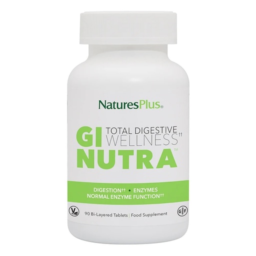 [BRSWIZLQAYGREEDU] NaturesPlus GI Natural Total Digestive Wellness - 90 Bi-Layered Tablets - with L-Glutamine, Probiotics, Prebiotics & Enzymes - Gluten Free - 30 Servings