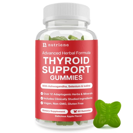 [BRSRMC3QBN7WCGY3] Thyroid Support Gummies - Selenium Supplement & Iodine Supplements for Thyroid Support - Energy Booster for Women and Men - Hypothyroidism Supplements with Metabolism Support