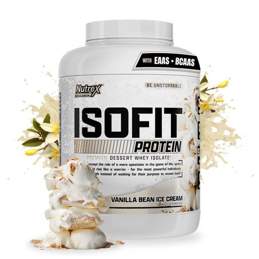 [BRSWGALYOF4G2HLL] Nutrex Research IsoFit | Whey Protein Powder Instantized 100% Whey Protein Isolate | Muscle Recovery, Lactose-Free, Gluten-Free | Vanilla Bean Ice Cream 5lbs 70 Servings