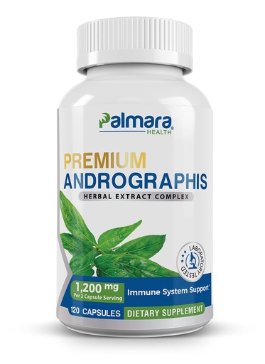 [BRSW2ZD5BMNWGALL] Palmara Health Premium Andrographis Paniculata Extract 1,200mg with 100mg Andrographolides Vegan Capsules for Immune & Digestive Support, Non-GMO, Gluten Free, Herbal Dietary Supplement