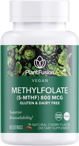 [BRSRAFQBCUIB6YLX] PlantFusion Vegan High Potency Methylfolate 5-MTHF – 빠른 행동 서브 언어 메틸 Folate 보충교재는 6X 더 흡수성 - 비 GMO, 지원 심장 혈관 & 두뇌 - 60 Lozenges입니다