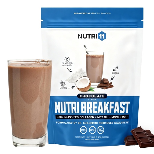 [BRSW2AQODMCBAH3J] Nutri11 NutriBreakfast by Nutrillermo/Keto Protein Collagen Powder with MCT Oil/MCT Oil Powder/Keto Collagen Peptides with Grass-Fed Bovine Collagen Type I & III (15.9, Chocolate)