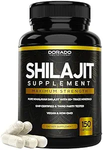 [BRSRAHT2B55RYYL3] Shilajit Capsules (150 Count,10,000mg per Serving) Shilajit Supplement for Men & Women with Naturally Occuring Fulvic Acid - Himalayan Capsules Dietary Supplement - NON GMO, Made in USA