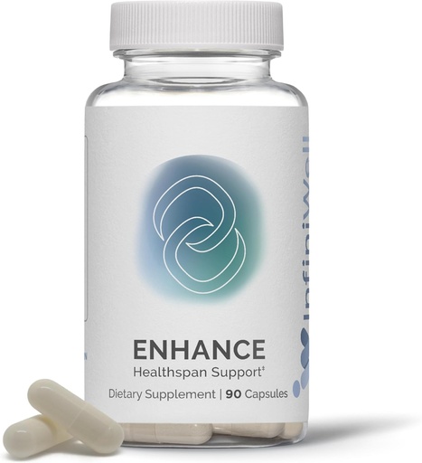 [BRSROGAFBYNWODIY] InfiniWell Enhance - Envejecimiento saludable, Suplemento de longevidad con Trimetilglycine (TMG)- Anime la renovación celular y la salud mitocondrial - Ayuda Promover el envejecimiento epigenético de la salud (90 cápsulas)