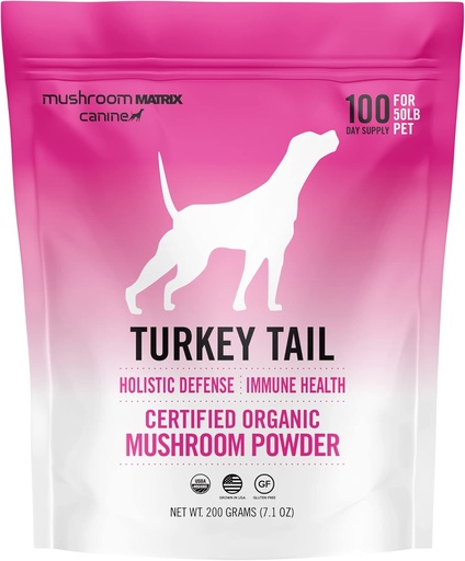 [BRSW2AI7CR5WOEI7] Om Mushroom Matrix Turquie Tail Mushroom supplément pour animaux de compagnie, fournit un soutien immunitaire et la défense holistique pour les chiens et les chats, 200 Grams, 7,1 oz
