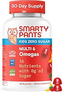 [BRSRMBL3CUNAY3Y2] SmartyPants Kids Multivitamin Gummies, Sugar Free: Omega 3 (ALA), Vitamin D3, C, Vitamin B12, B6, A, K & Zinc for Immune Support, Biotin, Erythritol Free, Strawberry Banana, 44 Count (22 Day Supply)