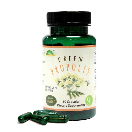 [BRSWKHDQBQEGG2Y3] Greenbow Green Propolis – Genuine Brazilian Green Propolis, Contains Artepillin C – One of The Most Nutrition Packed (Vegan Capsule)
