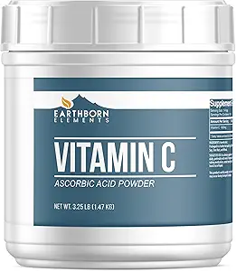 [BRSRMFL7BN7BGC32] Earthborn Elements Vitamin C Powder 3.25 lb, Ascorbic Acid, Dietary Supplement