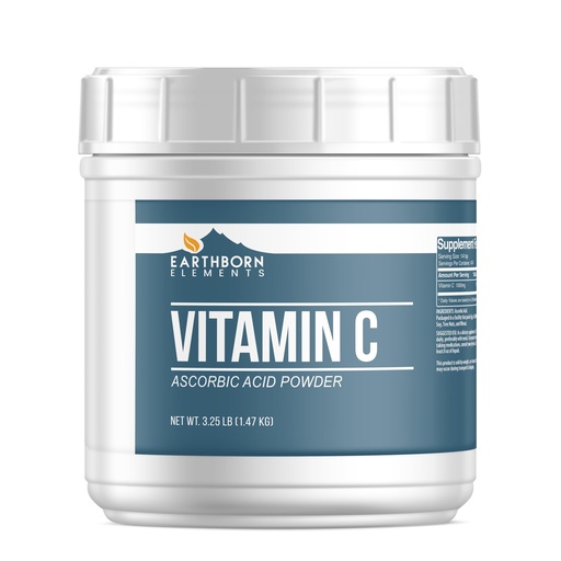 [BRSRMFL7BN7BGC32] Earthborn Elements Vitamin C Powder 3.25 lb, Ascorbic Acid, Dietary Supplement