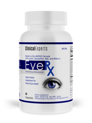 [BRSW22T4O54A2EIZ] Navan EyeRx Antioxidant AREDS 2 Eye Vitamins & Minerals Supplement for General Eye Health by Clinical Experts - Lutein, Zeaxanthin, NAC, Bilberry, Zinc, Vitamin C - Kosher Certified, 60 Capsules