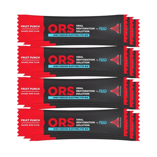 [BRSWYZIKAEPBY2A2] Fluid Tactical - ORS (Oral Rehydration Solution), Recover Faster, Extreme Dehydration Electrolytes, 12pack (Fruit Punch)
