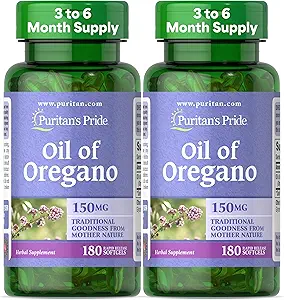 [BRSRMZQQBAPAOAL7] Puritan's Pride Oil of Oregano 150mg, Traditional Herbal Immune Support, 180 Rapid Release Softgels, Pack of 2