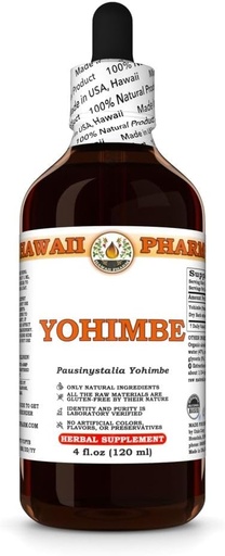 [BRSRAADQBAIA2CYU] Yohimbe (Pausinystalia Yohimbe) Dry Bark Tincture, Made in Hawaii, All Natural, Vegan, Pure Liquid Extract - 4 fl.oz