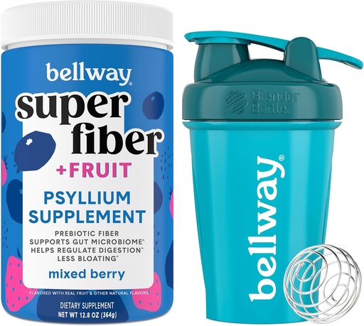 [BRSROBAEBYMBEH3F] Bellway Super Fiber Powder + Fruit, Mixed Berry Shaker Bottle Bundle