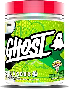 [BRSRMHYOOEORGG3H] GHOST Legend All Out Pre-Workout Powder, Warheads Sour Green Apple - 20 Servings - Pre-Workout Supplement for Men & Women - Energy & Pumps - Caffeine, L-Citrulline, & Beta Alanine Blend - Sugar Free