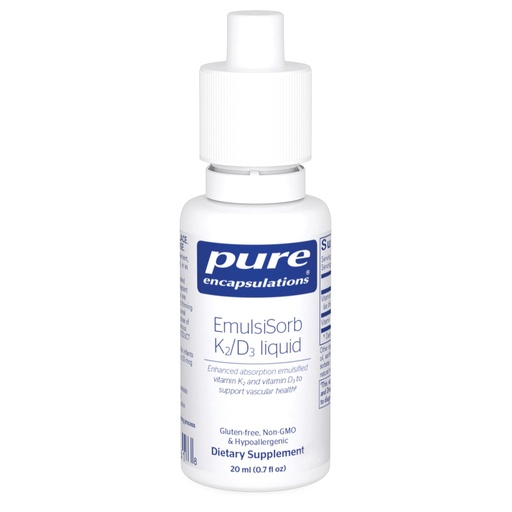 [BRSW2BAQOIFAMDLU] Pure Encapsulations EmulsiSorb K2/D3 Liquid | Enhanced-Absorption Emulsified Vitamin K2 and Vitamin D3 for Vascular Health Support | 0.7 Fl Oz