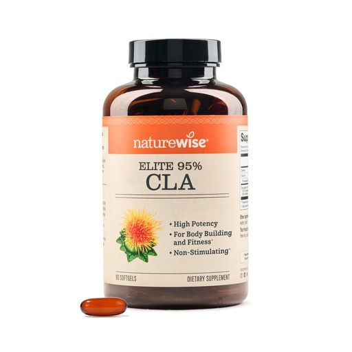 [BRSWKH3YOJ7QI2TC] NatureWise CLA 1300 - 95% Active Conjugated Linoleic Acid for Women and Men, Not Stimulating, Supports Weight & Fitness Goals - Non-GMO, Gluten Free - 90 Softgels[1-Month Supply]