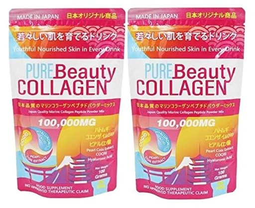 [BRSWYH33O5YRA23H] Pure Beauty Collagen 100,000mg (2-Pack) - Manufactured in Japan