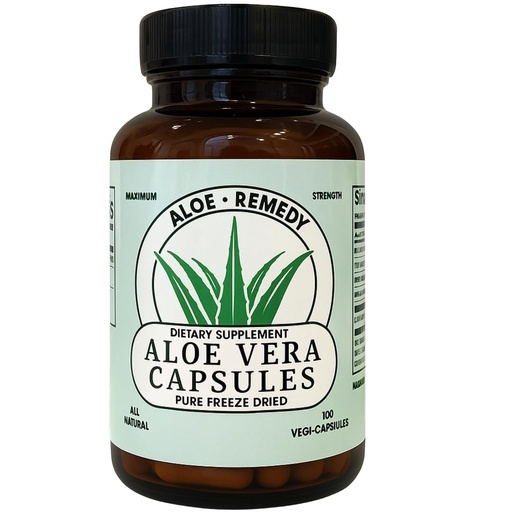 [BRSRM2YZOIMRY232] Aloe Vera Capsules 180 Count Freeze Dried Gel and Leaf Powder for IC BPS Support Digestive and Bladder Health Made in USA Natural Supplement