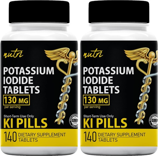 [BRSW2CY7CQNAMCDL] Potassium Iodide Tablets 130 mg (2 Pack) - 280 Tablets