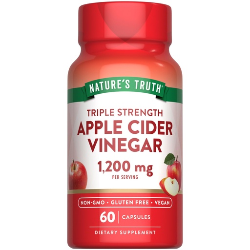 [BRSWGAAPOQMWOH3G] Nature's Truth Apple Cider Vinegar Vegan Capsules | 1200mg | 60 Veggie Pills | Extra Strength | Vegan, Non-GMO and Gluten Free Supplement