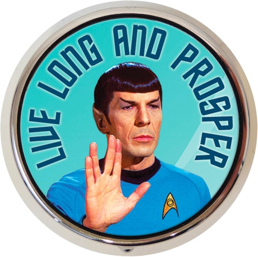 [BRSWKFD6CMGAEHDE] Original Star Trek Spock Leonard Nimoy Pill Box - Compact 1 or 2 Compartment Medicine Case