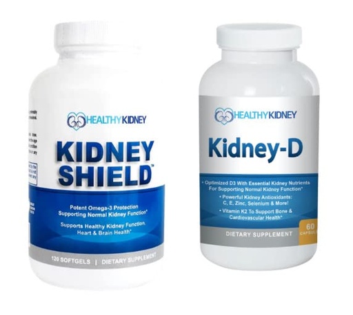 [BRSRMYYNOIFQI2TV] Kidney Shield Support Omega 3 Kidney Cleanse Kidney-D Supplement Vitamin D Bundle