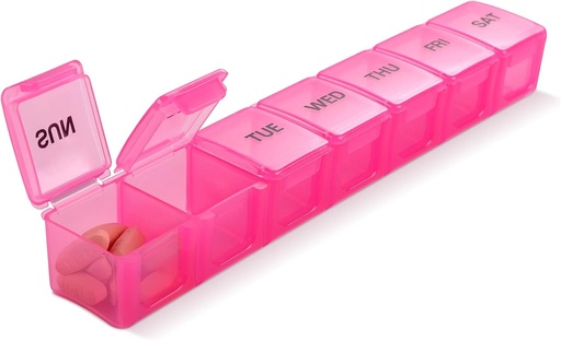 [BRSWYC36CJ7A2CY4] Pink XL Extra Large Weekly and Daily Pill Organizer for Pills/Vitamin/Fish Oil/Supplements (Pink)