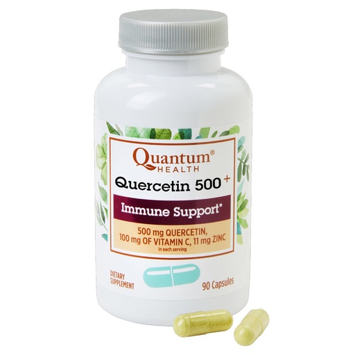 [BRSROFTQBMNAYAIV] Quantum Health Quercetin+ 500mg Powerful Immune Support Supplement with Zinc 11 mg & Vitamin C 100 mg - Seasonal Immunity Boost, Respiratory Health & Gut Support Complex for Women & Men - 90 Capsules