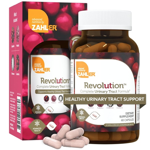[BRSWIGQHDECB6GDE] Zahler Revolution - Complete Womens Urinary Tract Health Formula with Probiotics - UTI Pills - 1200mg D-Mannose and Cranberry Supplement - Urinary Tract Infection Support for Women (60 Capsules)