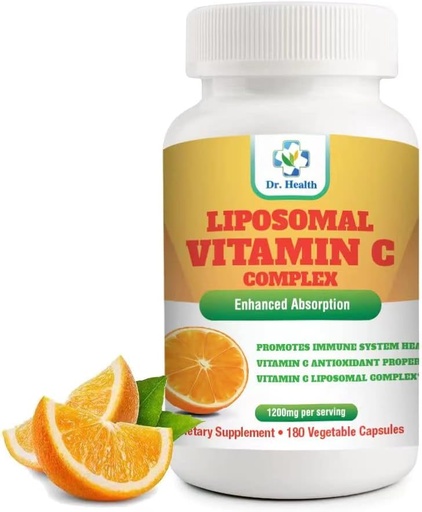 [BRSWGBL4OECGED3K] Liposomal Vitamin C 1200mg per serving 180 Veggie Capsules per bottle High Absorption Vitamin C Pill Supplements Fat Soluble Vit C Powerful Antioxidant with Immune System Support made in USA