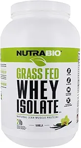 [BRSWIHI5C4GWKDQ7] NutraBio Grass Fed Whey Isolate Protein Powder - 25G of Protein Per Scoop - Sugar Free Natural Lean Muscle Protein Supplement - Vanilla - 2 Pounds, 29 Servings