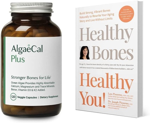 [BRSRMAQQCQAWYA3J] ALGAECAL Bundle Calcium Supplement for Women & Men Vitamin D3 & K2, Magnesium and Book by Lara Pizzorno Healthy Bones Healthy You, to Increase Bone Health, 1-Month Supply