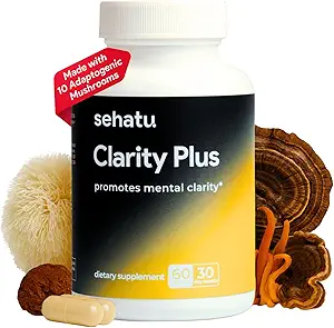 [BRSROZALOIOWGF3D] Clarity Plus Cognitive Wellness Supplement | Packed with 10 Powerful Adaptogenic Mushrooms | Clear Brain Fog and Support Mental Clarity | 60 Count | 30 Day Supply