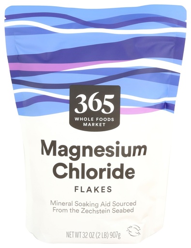 [BRSWGZQBOUIAI3A7] 365 by Whole Foods Market, Magnesium Chloride Flakes, Mineral Soaking Aid, 32 Ounce