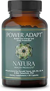 [BRSWIZQROVYBYGD4] Natura Health Products Power Adapt Supplement - Deep Adrenal and Endocrine Support - Featuring Ashwagandha, Ginseng, Rhodiola Rosea Root Ext. and Cordyceps (60 Capsules)