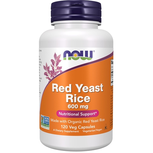 [BRSWIY32BQIRYF3U] NOW Supplements, Red Yeast Rice 600 mg, Made with Organic Red Yeast Rice, 120 Veg Capsules