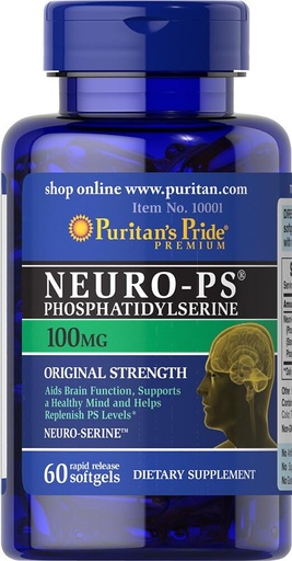 [BRSWIZQ3OV6RWEIV] Puritaan Pride Neuro-PS (fosfatidüülseriin) 100 mg- 60 Softgels
