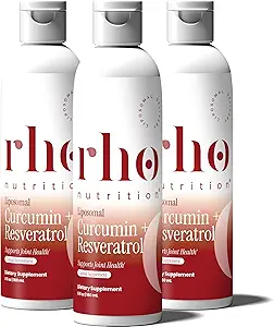 [BRSROCTQCV7B4ALD] Rho Nutrition Liposomal Curcumin + Resveratrol (3 Pack) – Ultra High Absorption Liquid Curcumin Supplement – Promotes Joint Comfort, Mobility, Cellular Health and Overall Well-Being