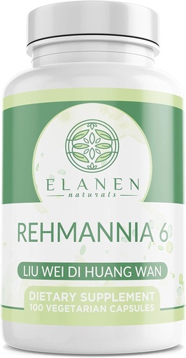 [BRSWGCYYAEDQKGY6] Elanen Naturals Liu Wei Di Huang Wan, Rehmannia 6, Six Flavor Rehmannia, 100 növényi kapszula