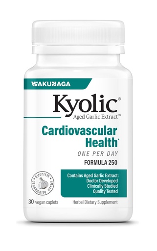 [BRSWIYTYO4GWMADK] Kyolic Aged Garlic Extract Formula 250, Cardiovascular Health*, One Per Day 30 Caplets