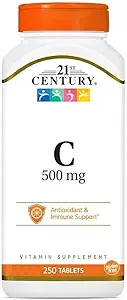 [BRSWIY37OUOGMDL4] 21st Century Vitamin C, 500 mg, 250 Tablets
