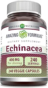 [BRSWKYL5OAAREE36] Amazing Formulas Echinacea Supplement | 400 Mg Per Serving | 120 Veggie Capsules | Non-GMO | Gluten Free | Made in USA
